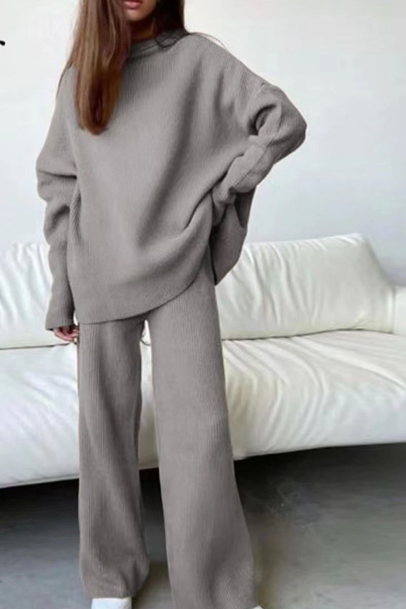 Turtleneck Knit Sweater Pants Set