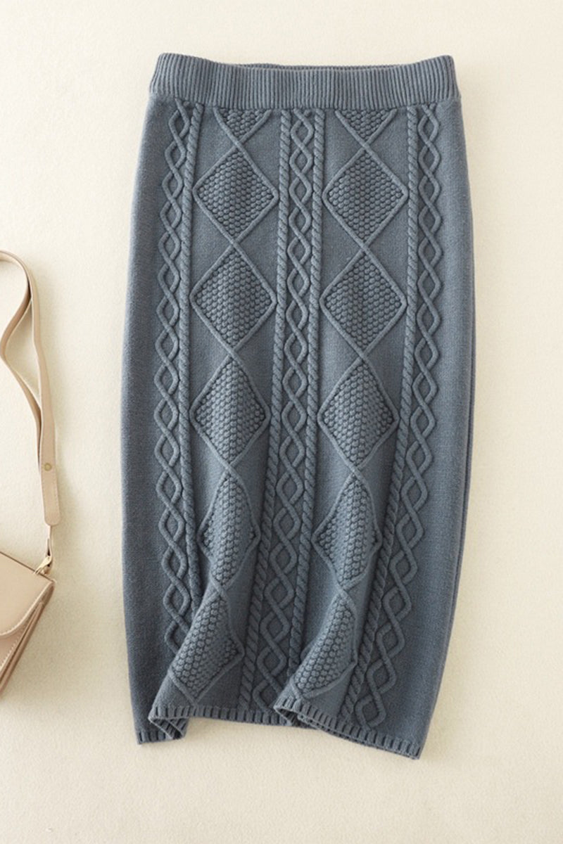 Diamond Knit Midi Skirt