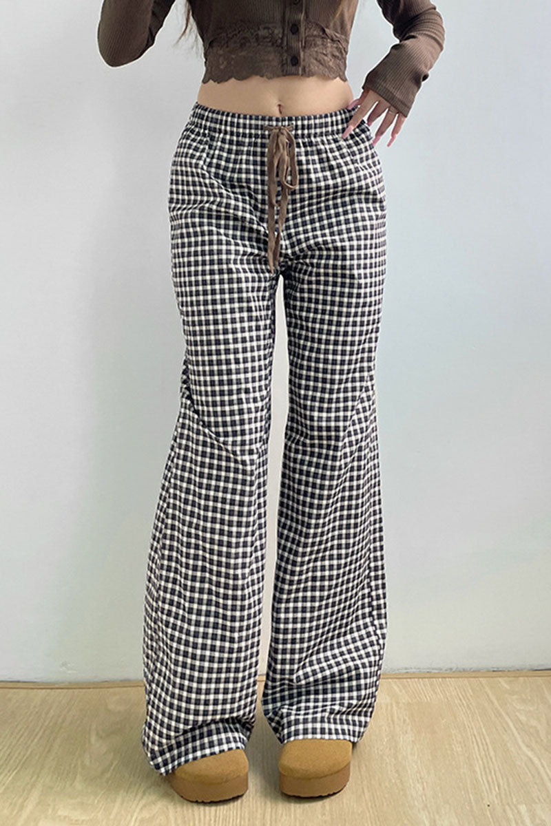 Checkered Drawstring Pajama Pants