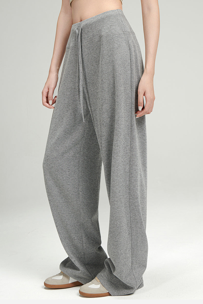 Wide-Leg Knit Drawstring Lounge Pants