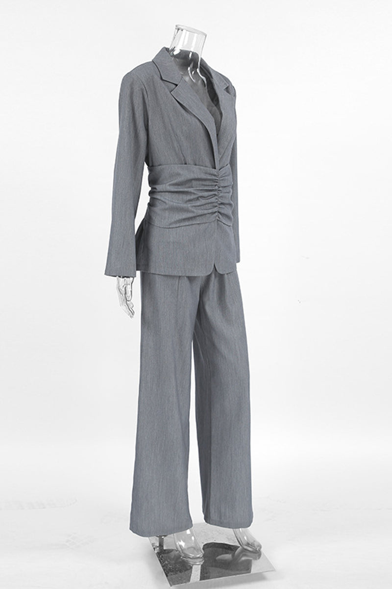 Tailored Waist Blazer and Pant Set