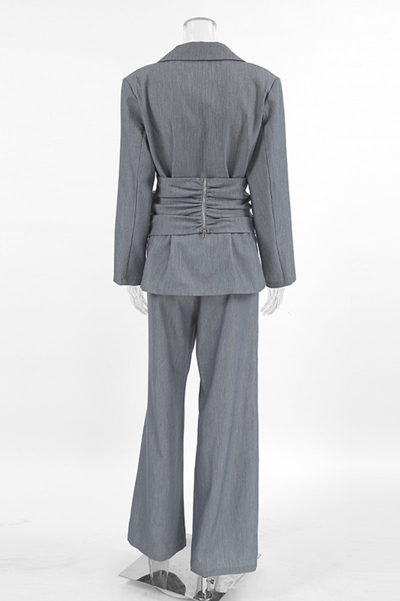 Tailored Waist Blazer and Pant Set