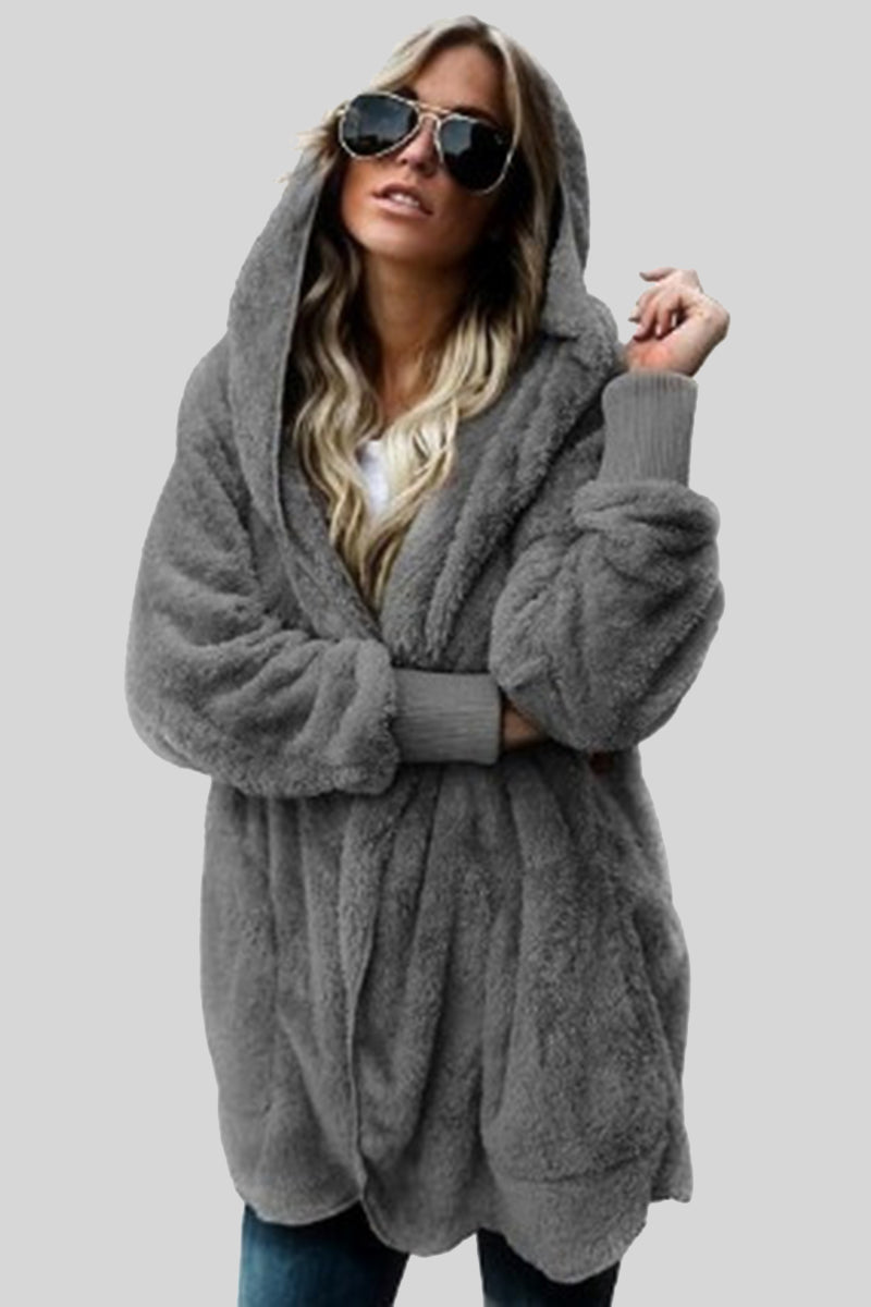 Oversized Fuzzy Open-Front Coat