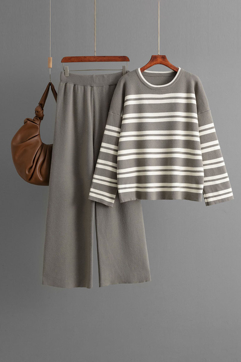 Striped Sweater and Pants Set