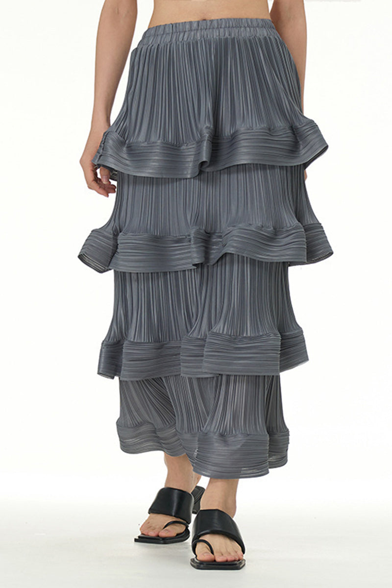 Layered Pleated Skirt