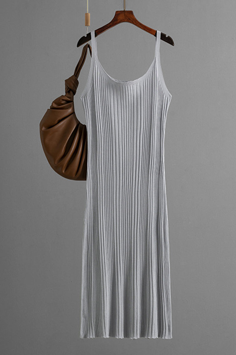 Sleeveless Ribbed Midi Dress