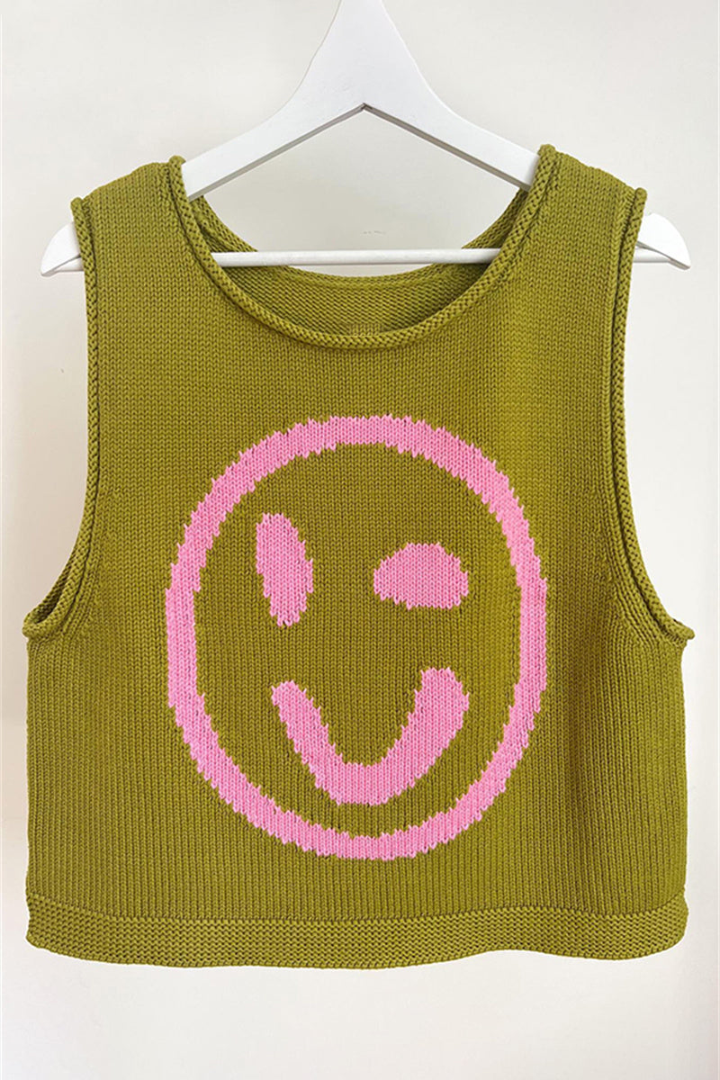 Smiley Knit Sleeveless Top