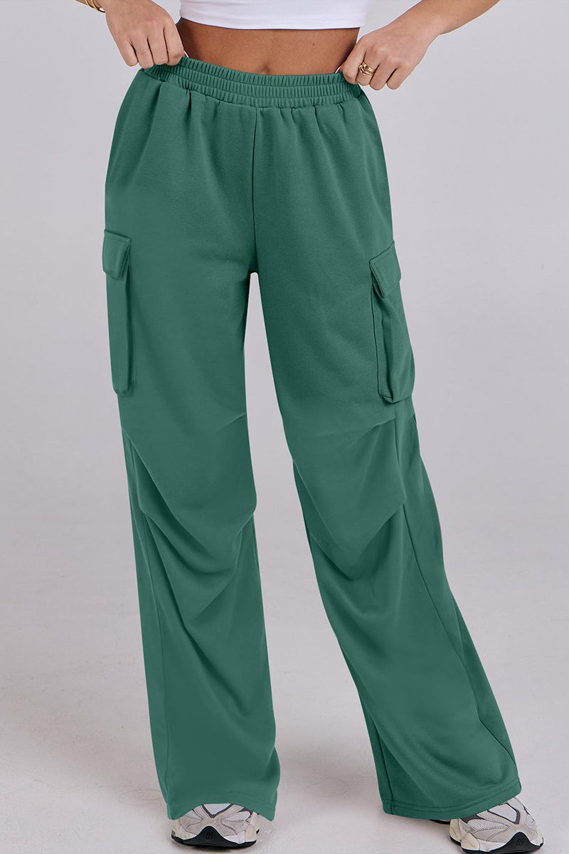 Wide-Leg Cargo Pocket Pants