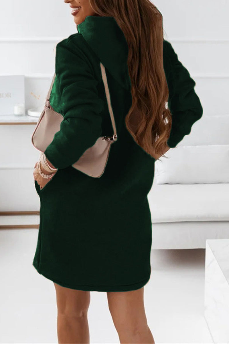 Cozy Hooded Dress with Pocket