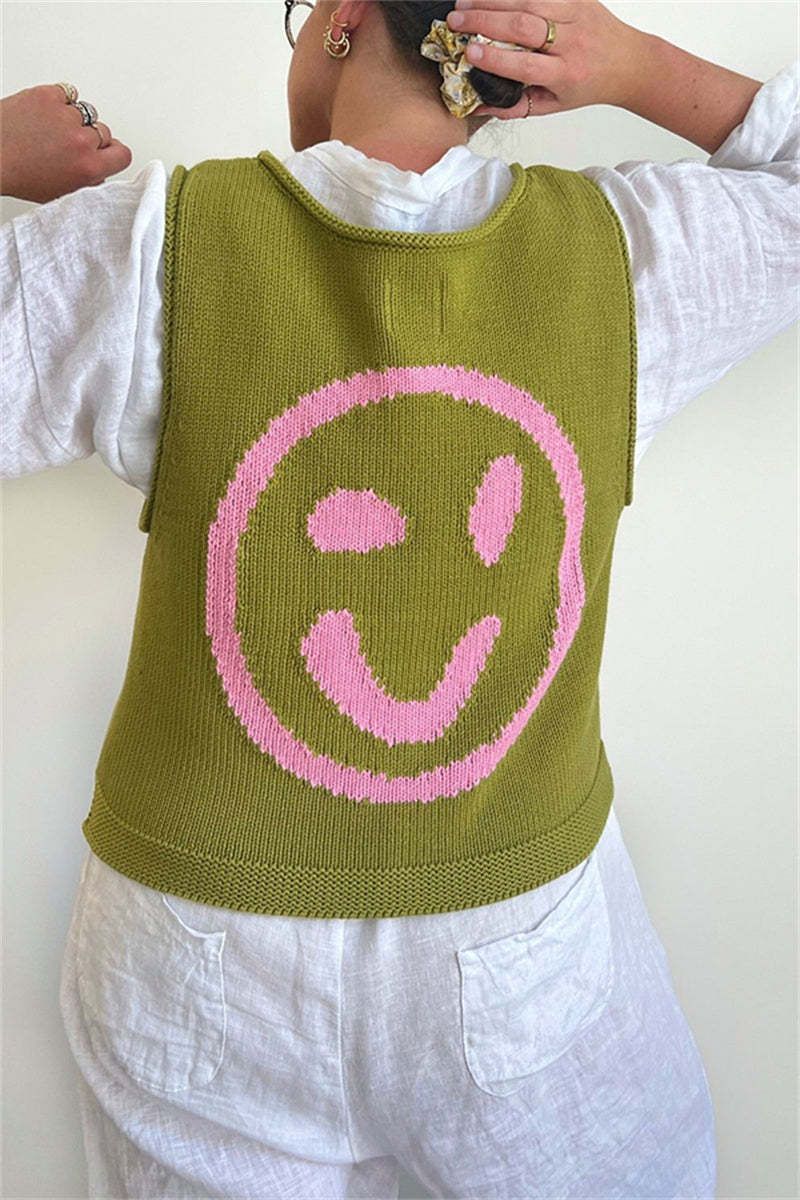 Smiley Knit Sleeveless Top