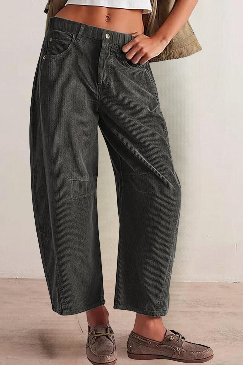 Wide-Leg Corduroy Pants