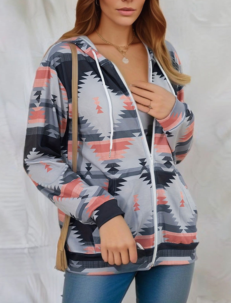 Printed Long Sleeve Hoodie