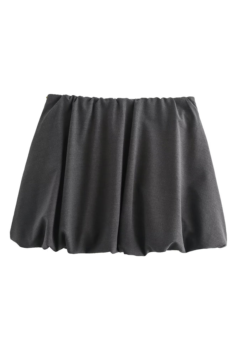 Velvet Bow Bubble Mini Skirt