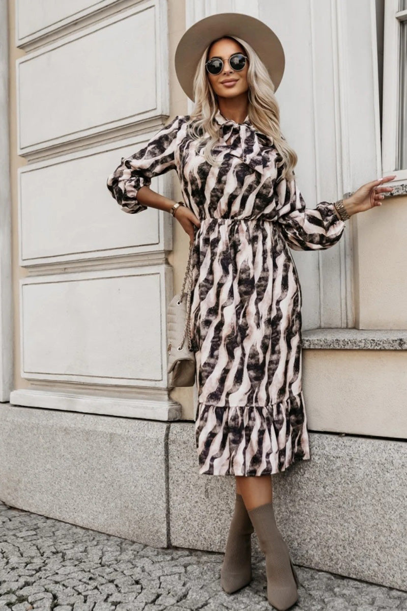 Zebra Print Midi Dress