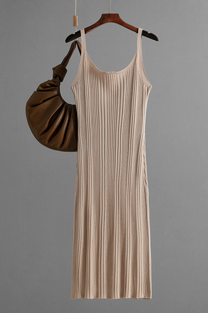 Sleeveless Ribbed Midi Dress