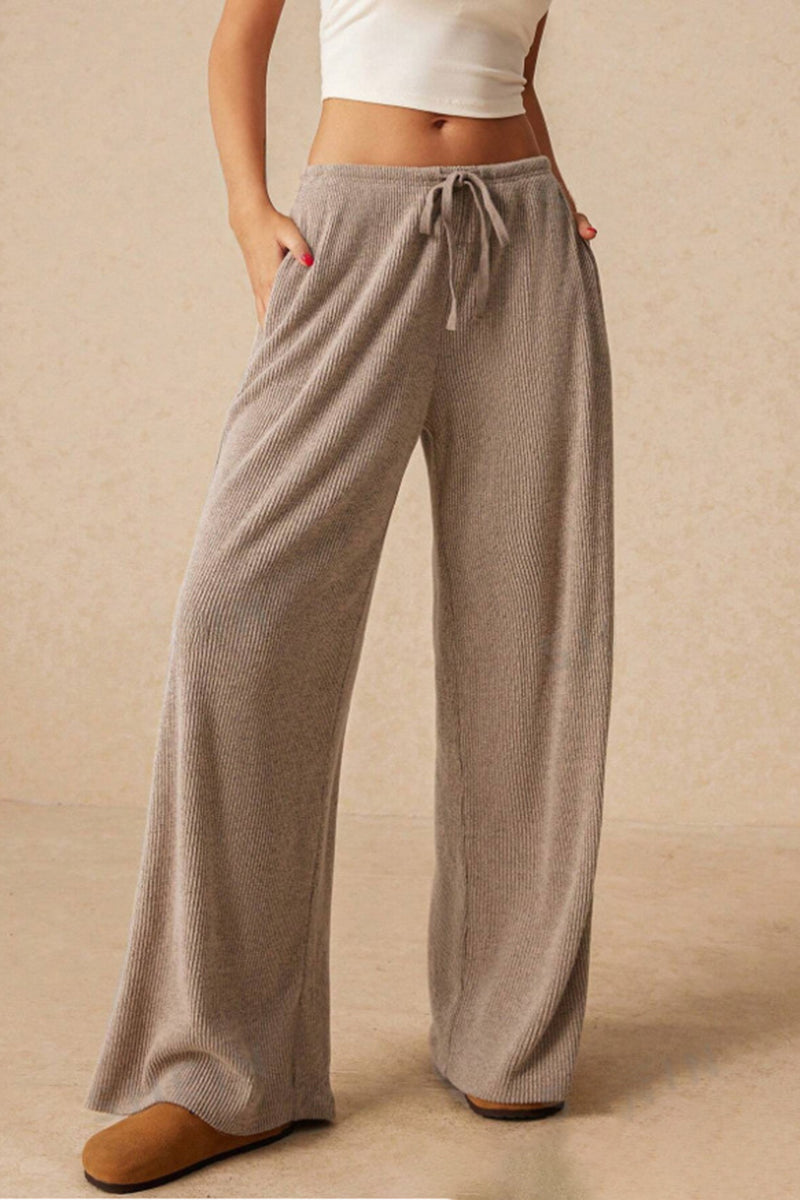 Drawstring Wide-Leg Lounge Pants