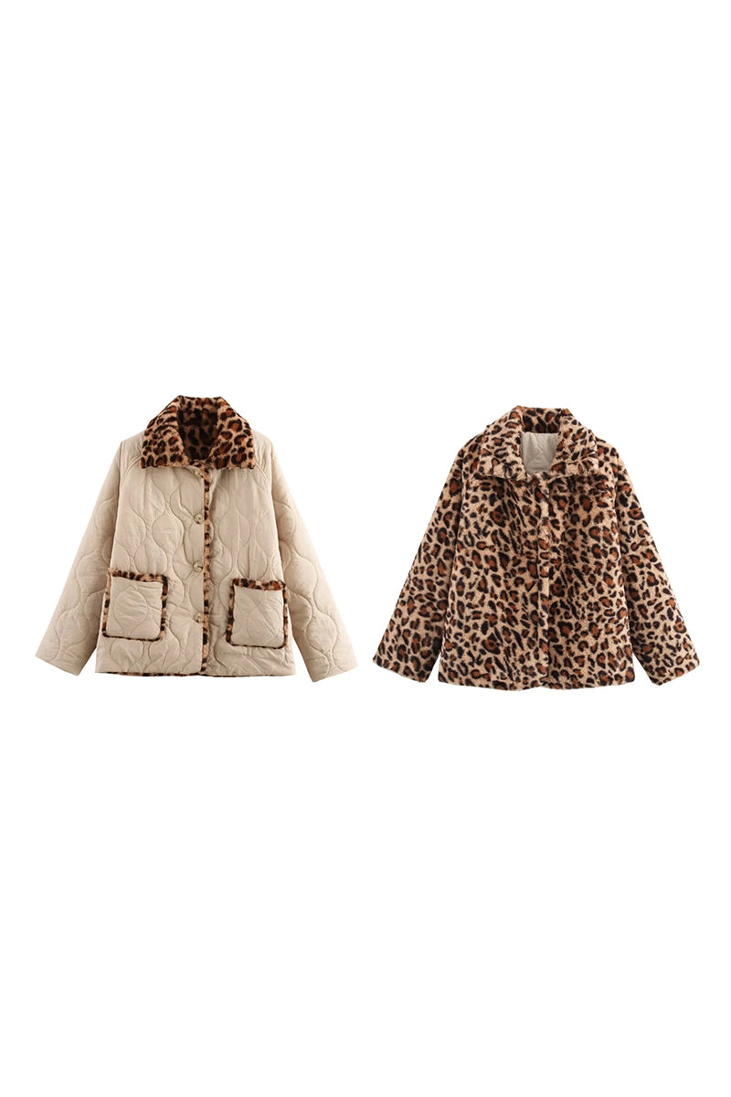 Animal Print Reversible Quilted Jacket