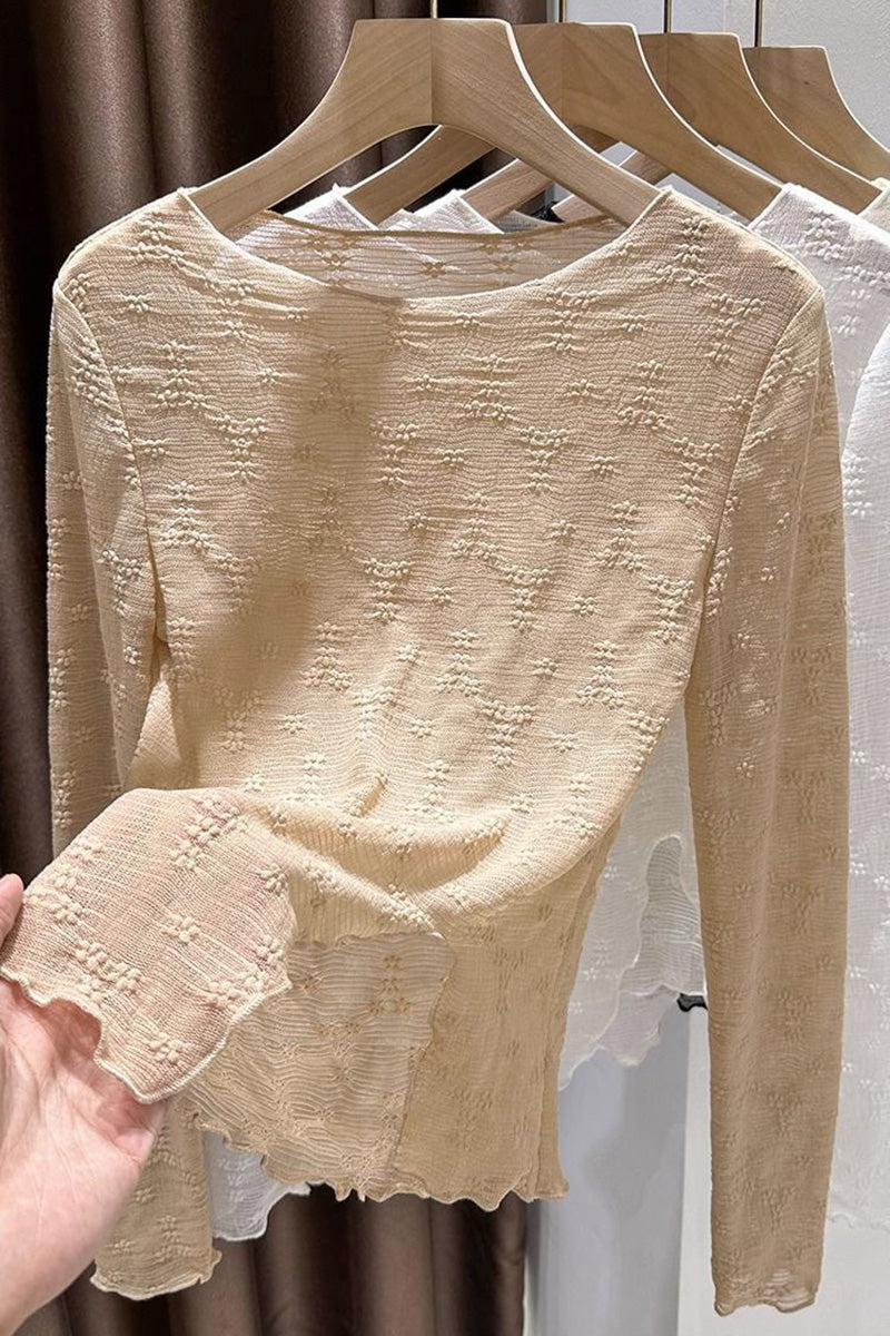 Textured Long Sleeve Top