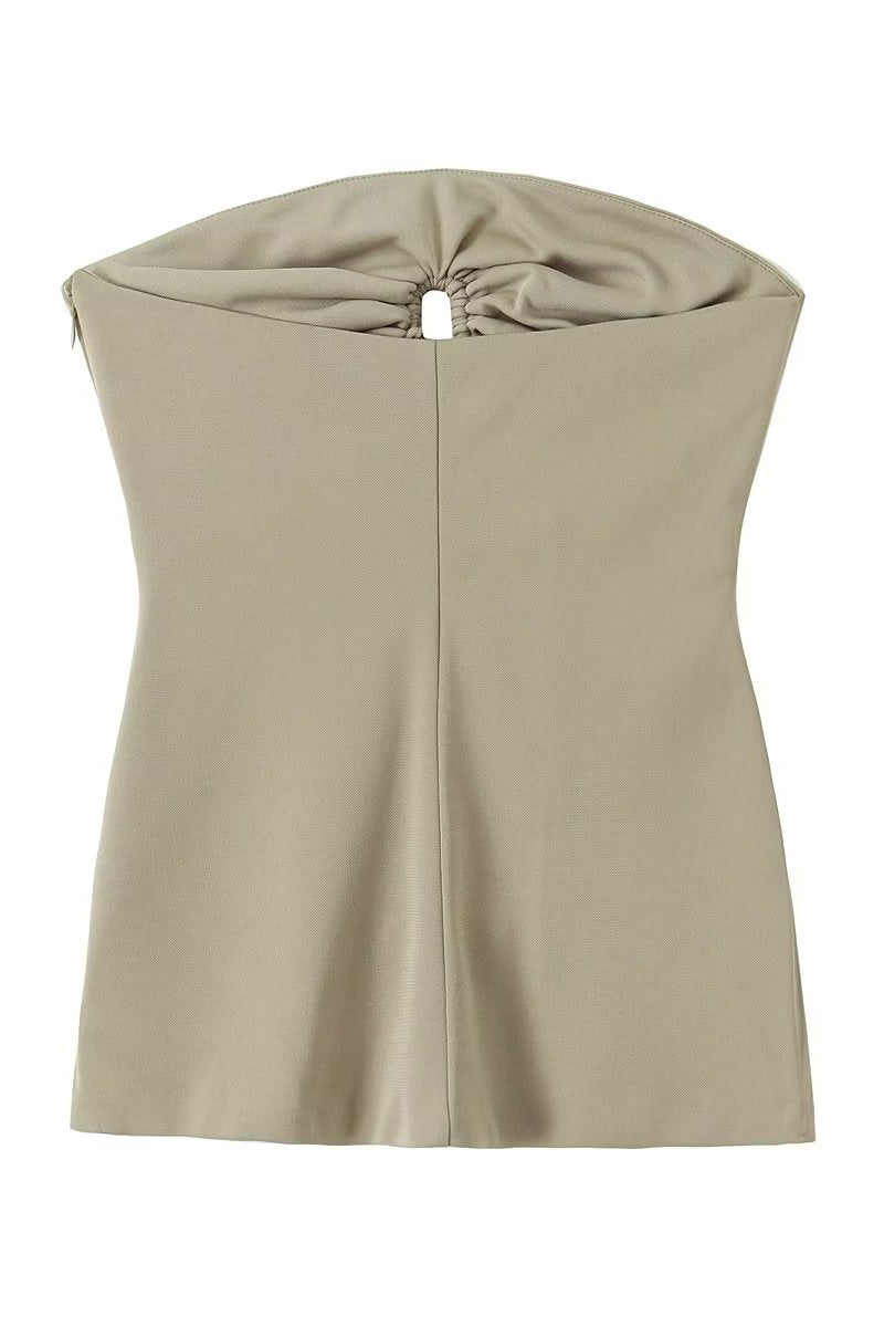 Ruched Detail Tube Top