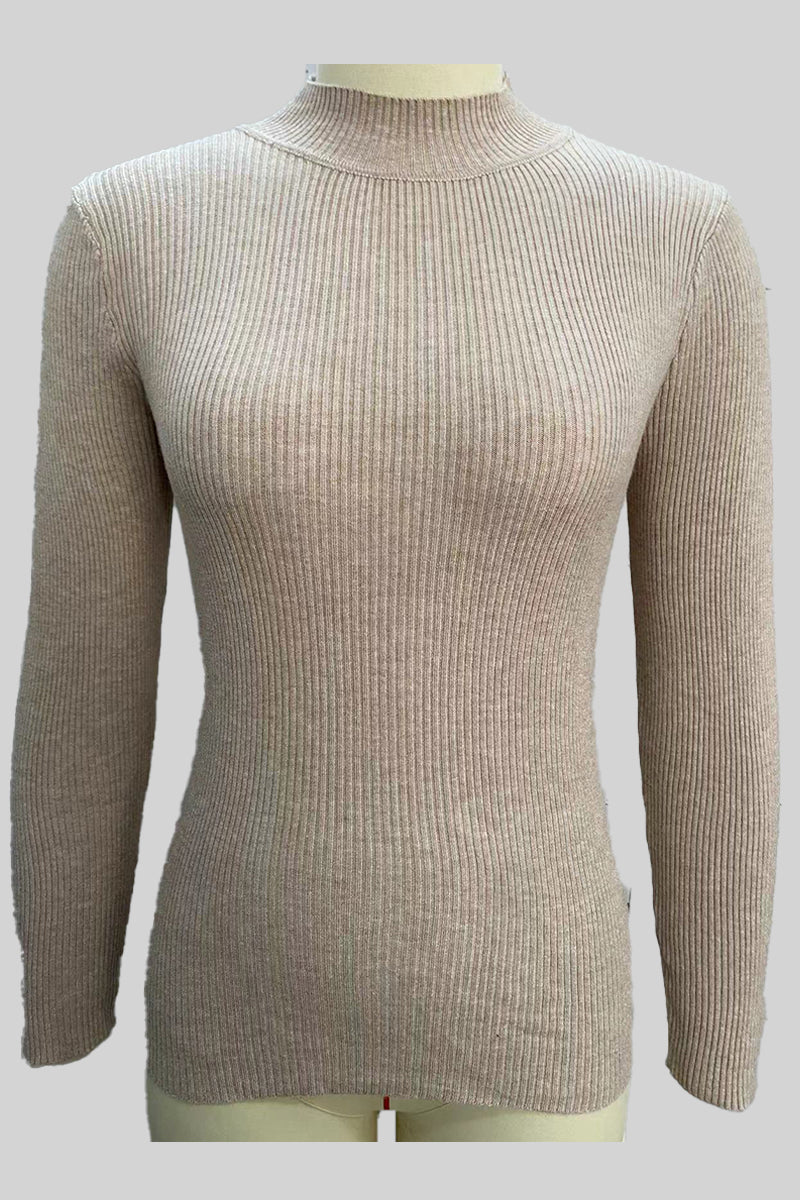 Fitted Ribbed Long Sleeve Top