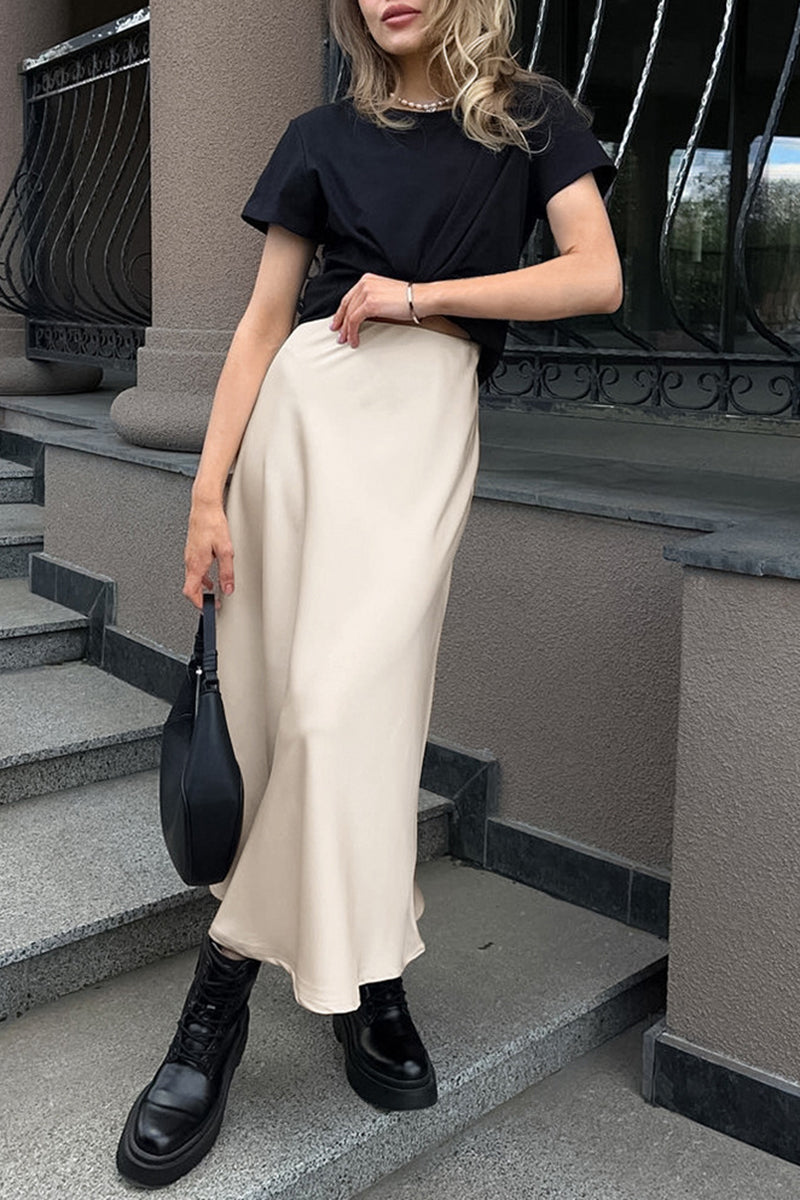 Satin Midi Skirt