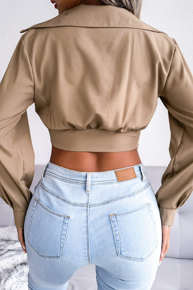 Twist-Knot Cropped Blouse