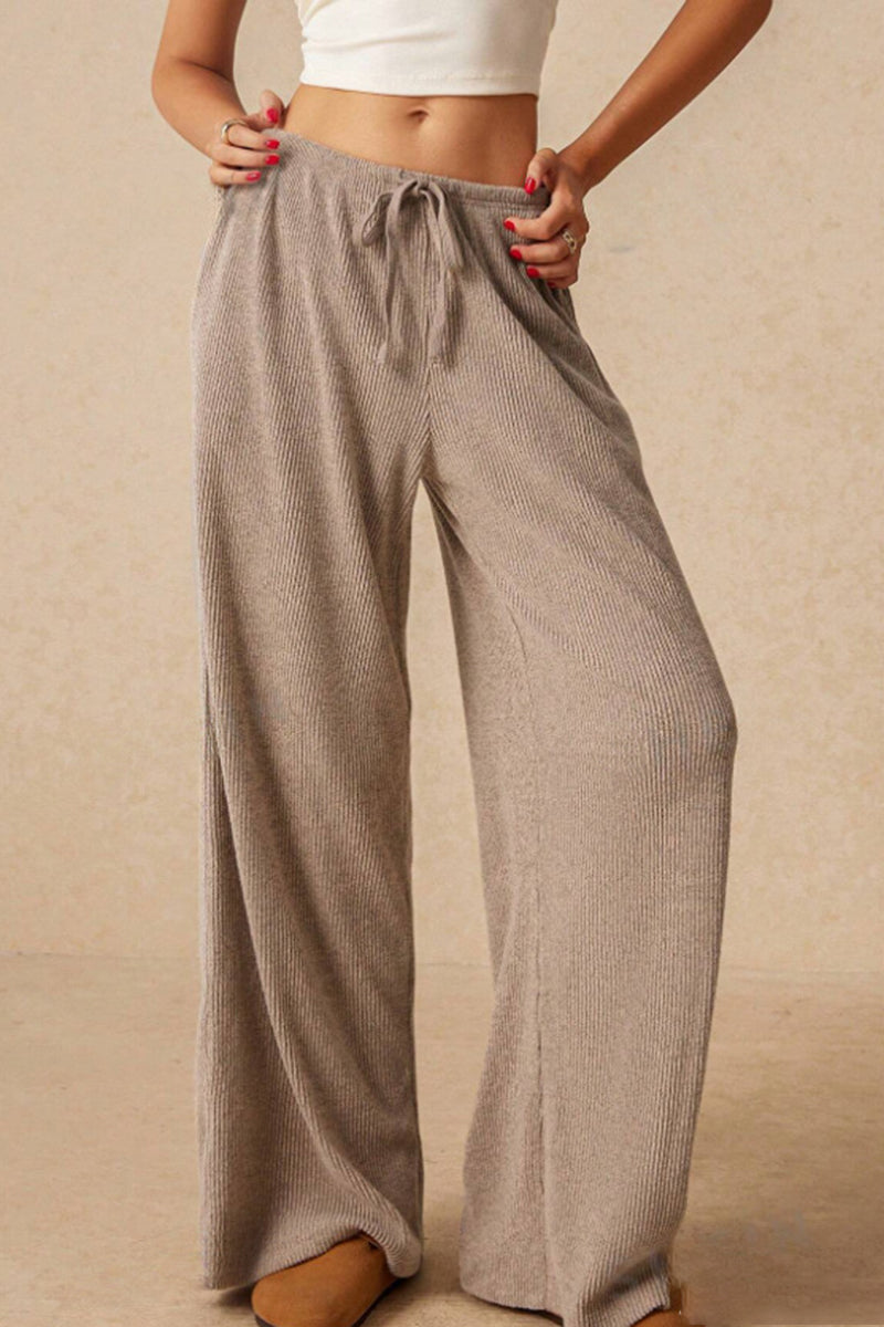 Drawstring Wide-Leg Lounge Pants