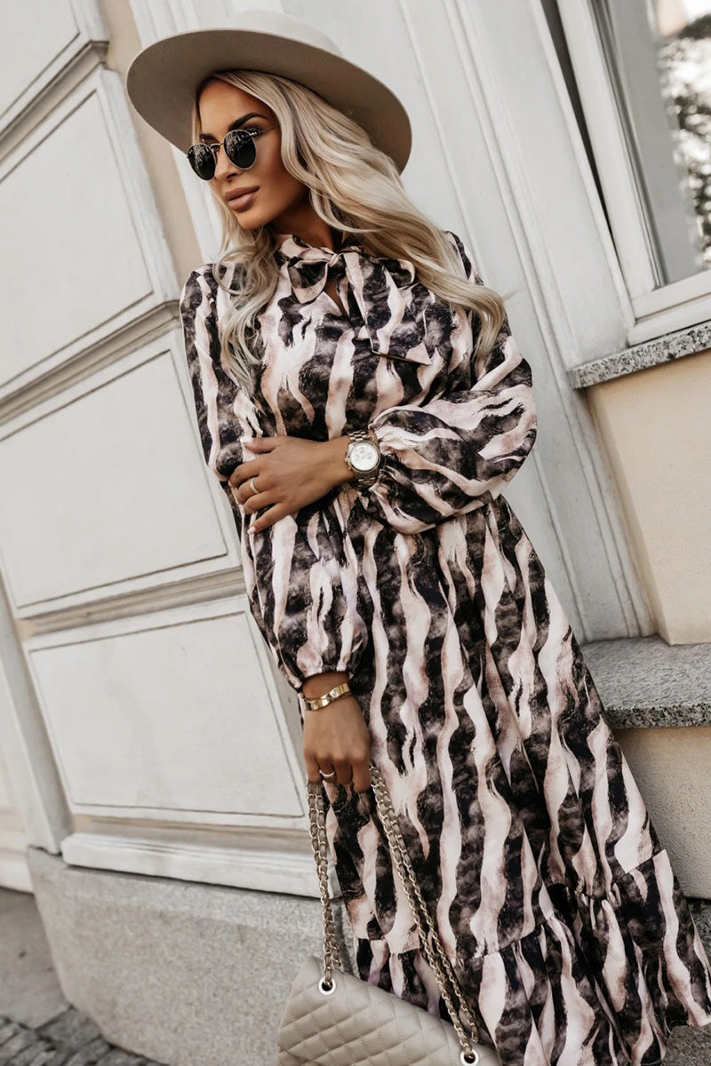 Zebra Print Midi Dress