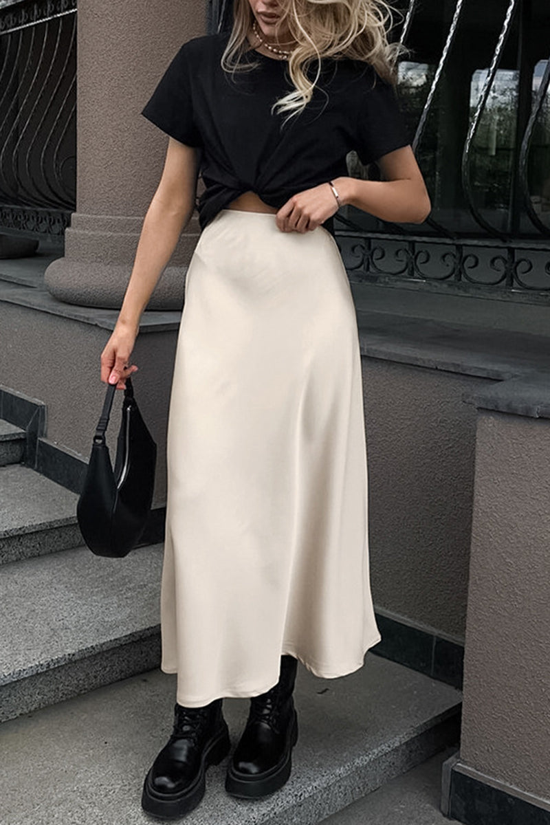 Satin Midi Skirt