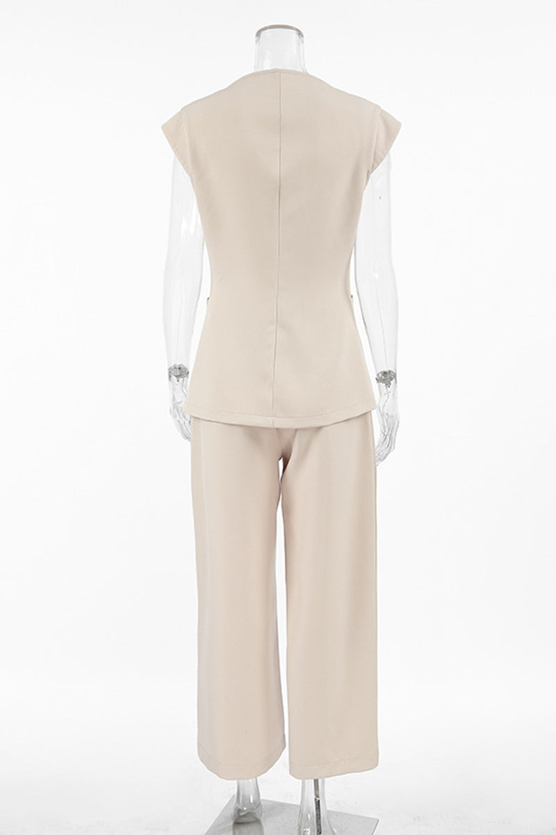 Tailored Vest and Wide-Leg Pants Set