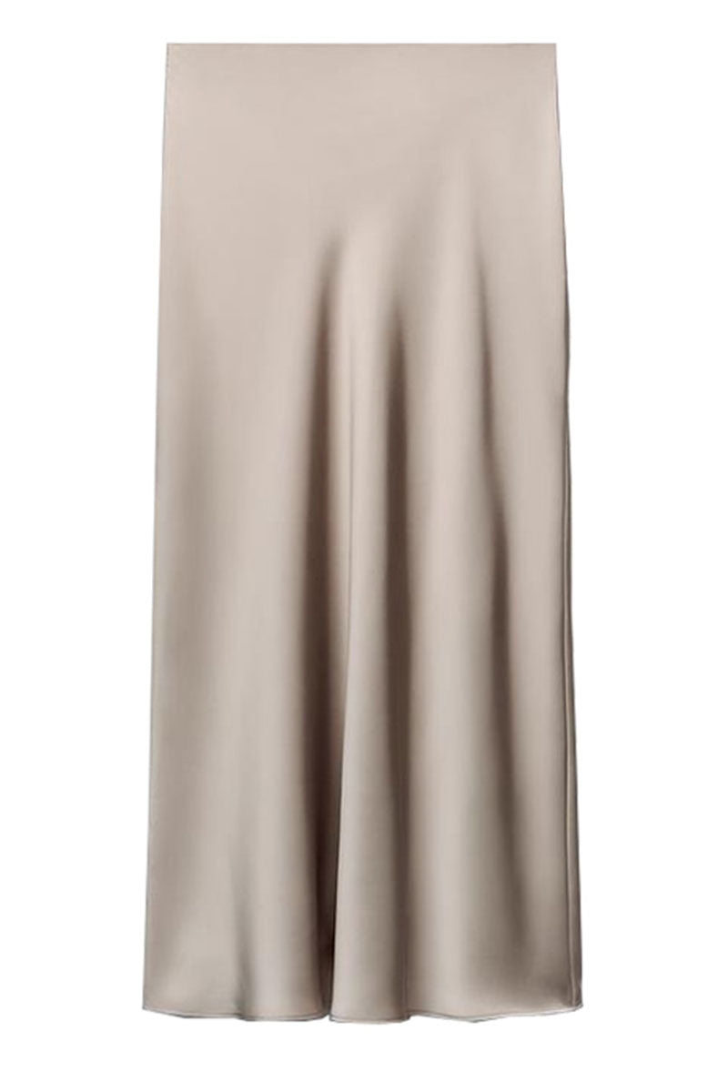 Solid Satin Maxi Skirt