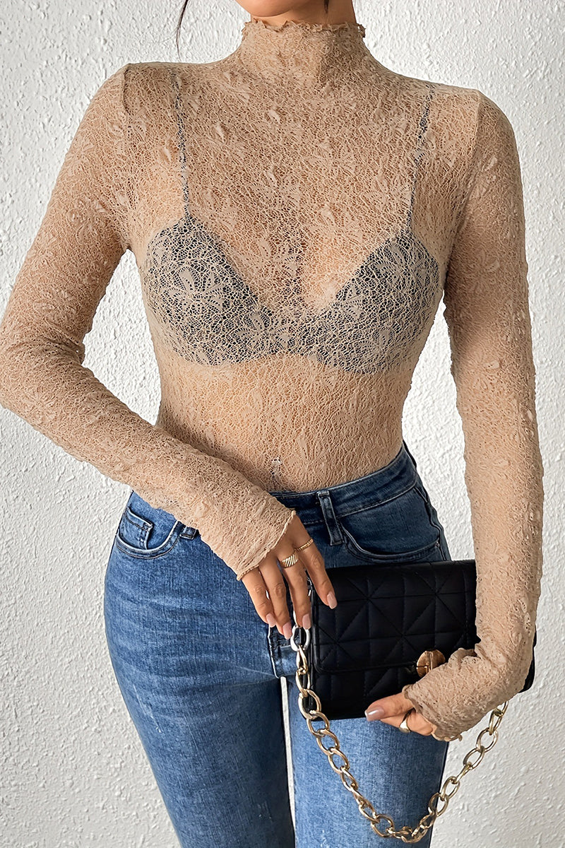 Sheer Long-Sleeve Top