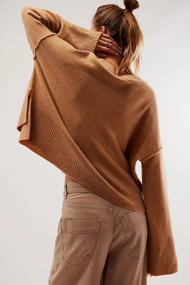 Loose-Fit Cropped Knit Sweater