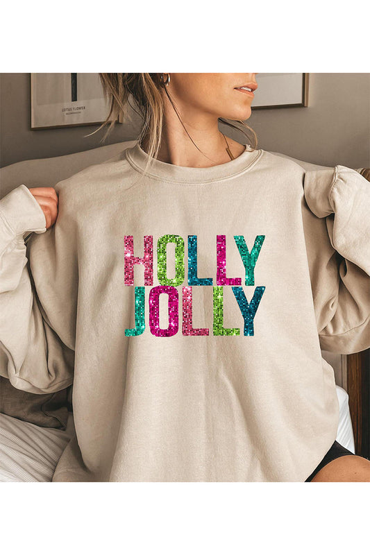 "Holly Jolly" Graphic Oversized Top