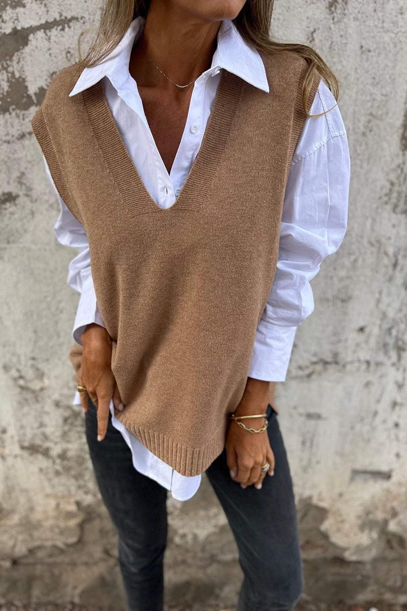 V-Neck Knit Vest