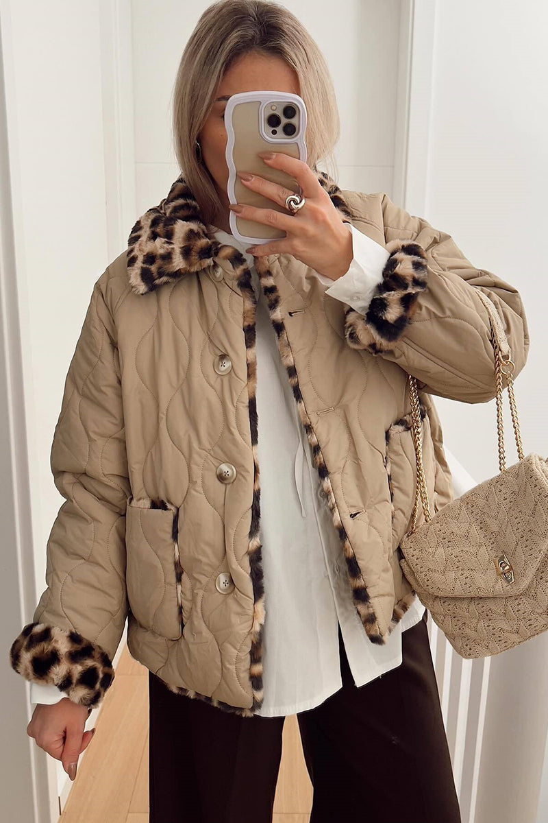 Animal Print Reversible Quilted Jacket