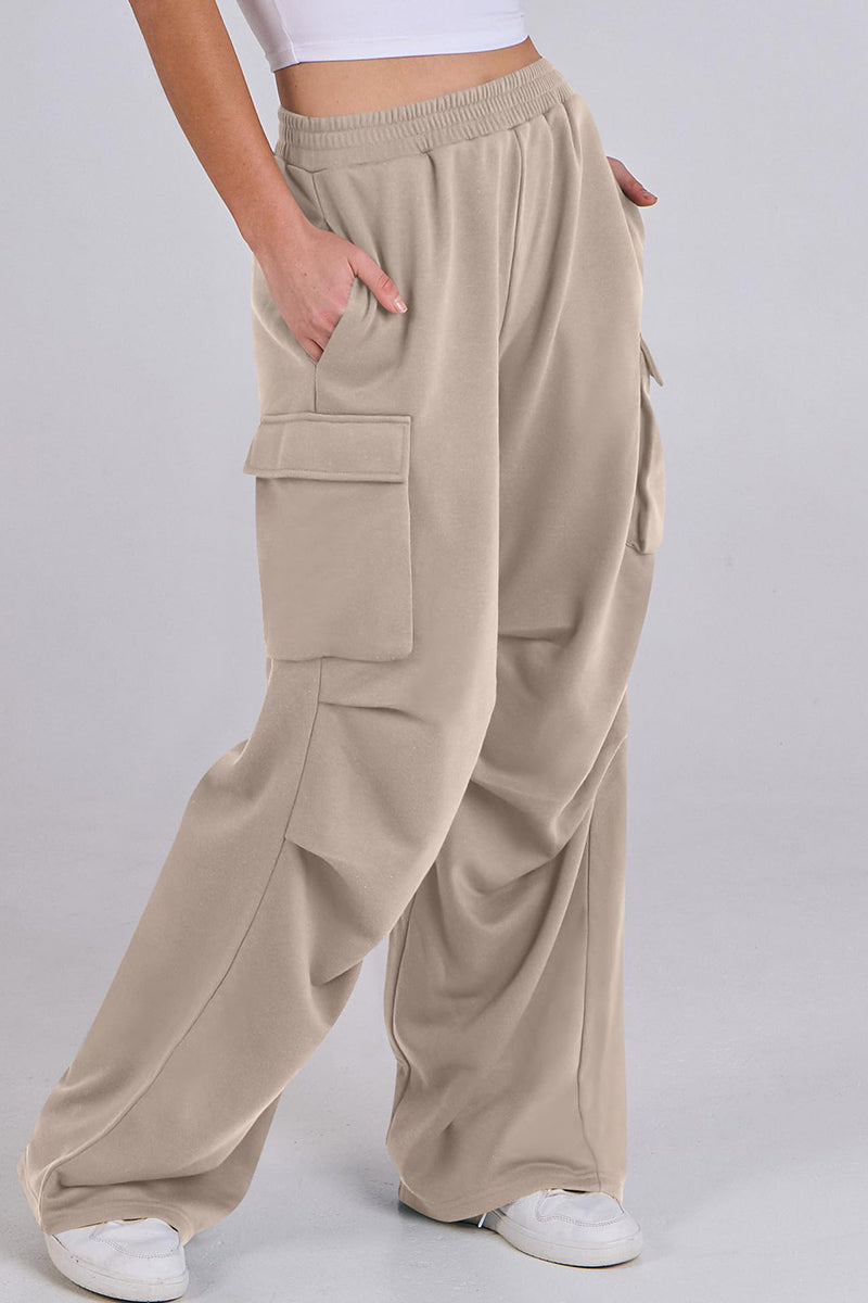 Wide-Leg Cargo Pocket Pants