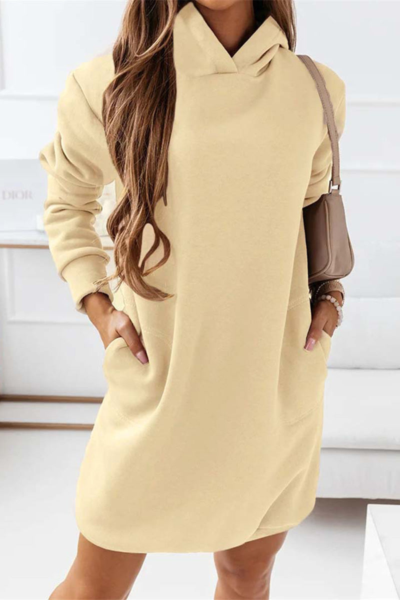 Cozy Hooded Dress with Pocket