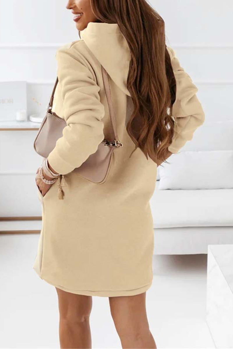 Cozy Hooded Dress with Pocket