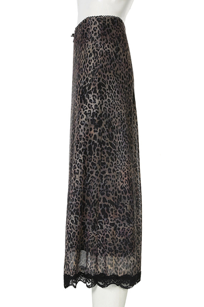 Vintage-Inspired Animal Print Midi Skirt