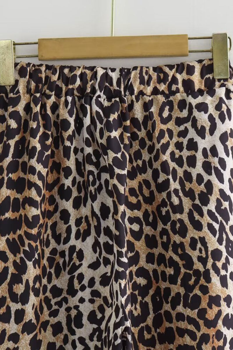 Wide-Leg Animal Print Lounge Pants