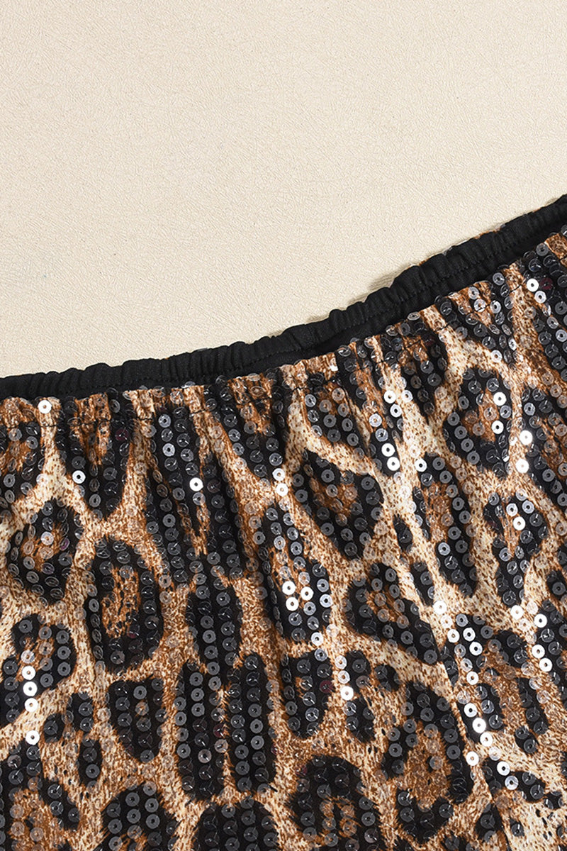 Sequin Animal Print Shorts