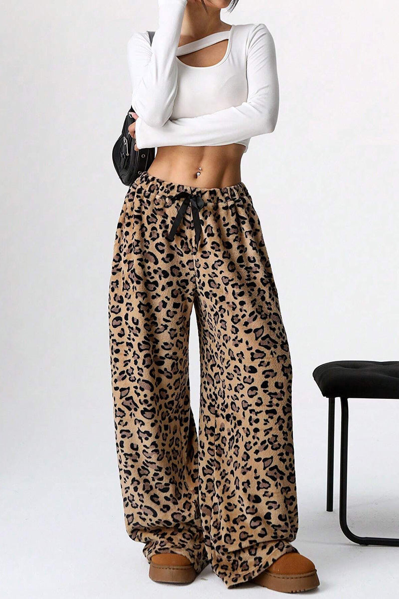 Leopard Print Relaxed Fit Pants