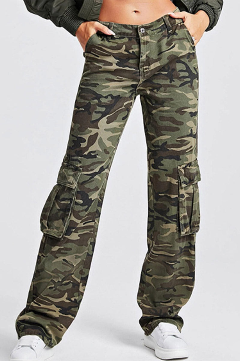 Camo Print Cargo Pants