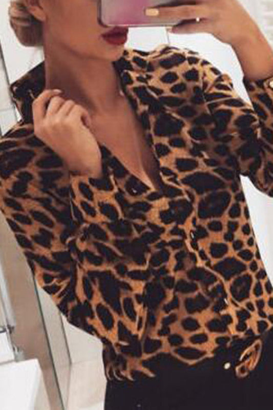 Button-Up Leopard Print Shirt