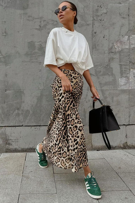 Leopard Print Maxi Skirt