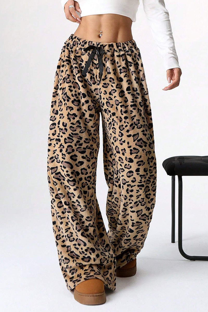 Leopard Print Relaxed Fit Pants