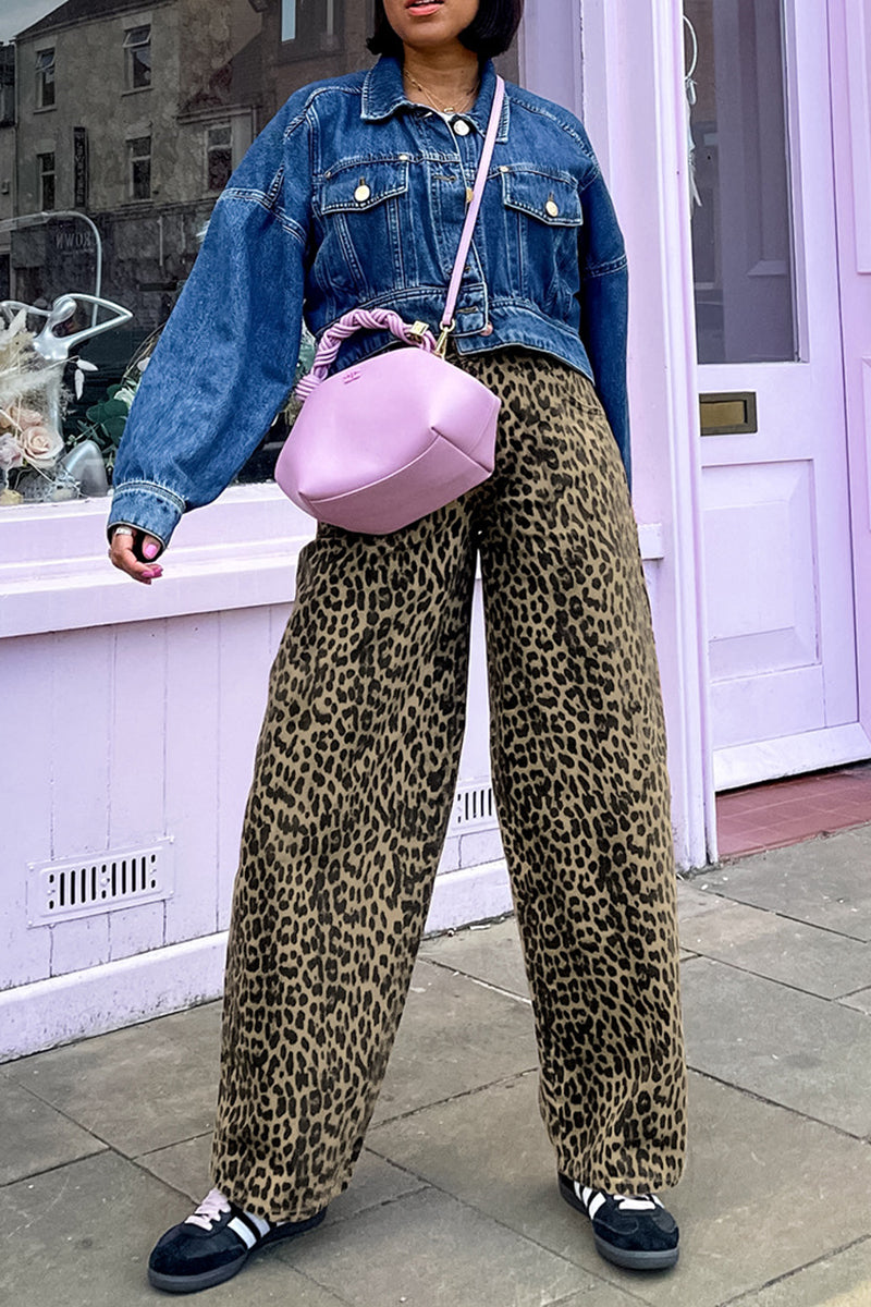 Leopard Print Relaxed Fit Pants