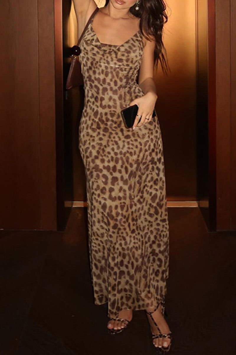 Leopard Maxi Slip Dress