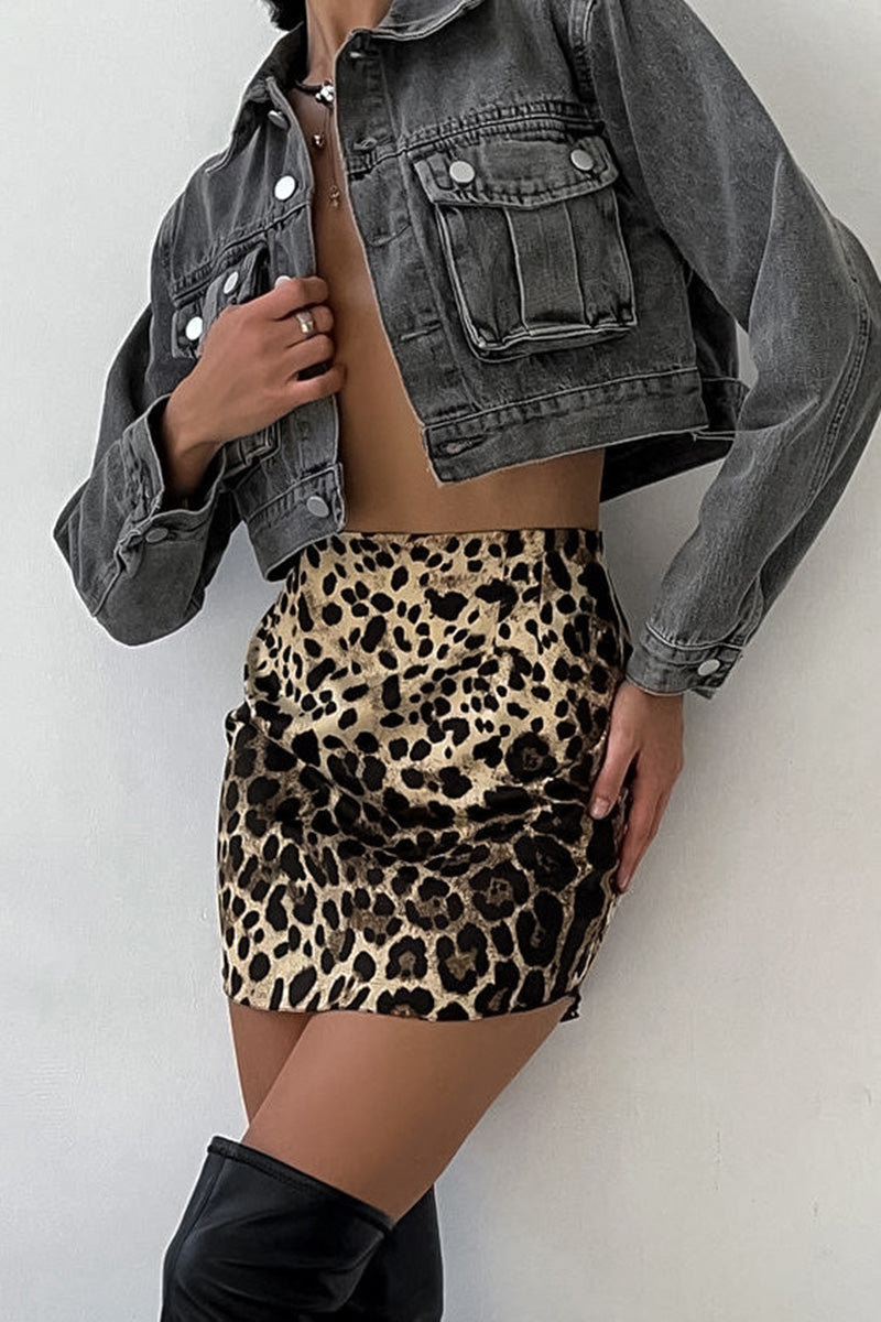 Leopard Print Mini Skirt